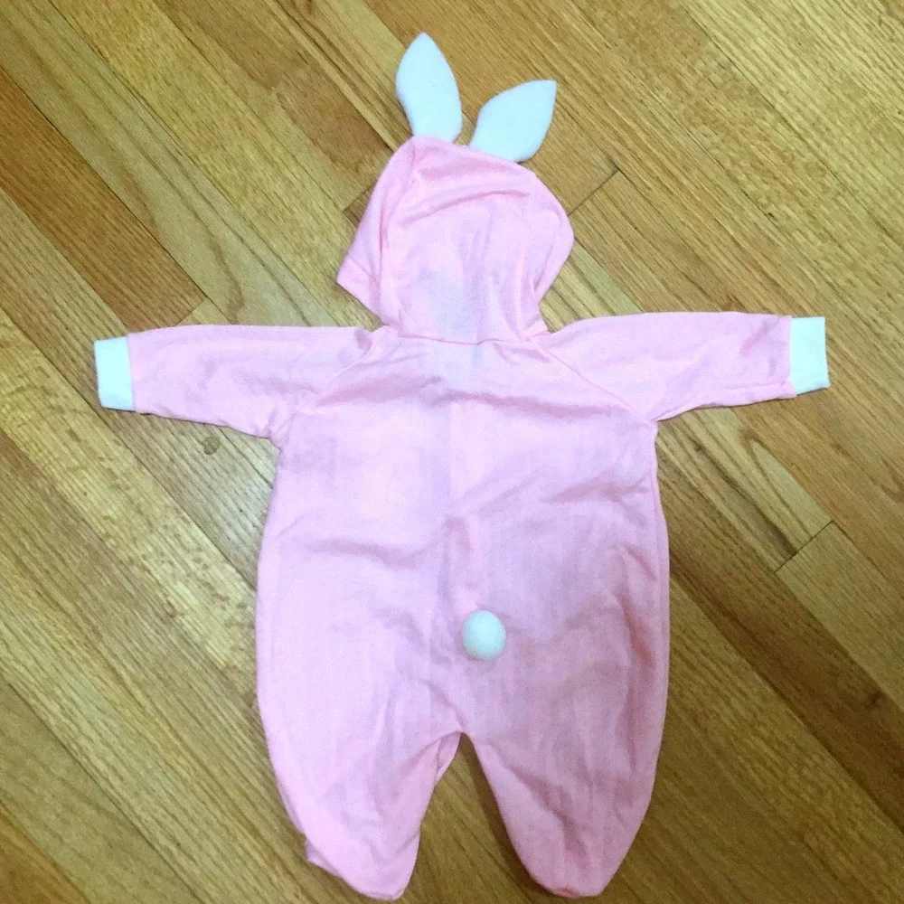 My First Easter Bunny‎ Ear Hooded Romper Pink girl small